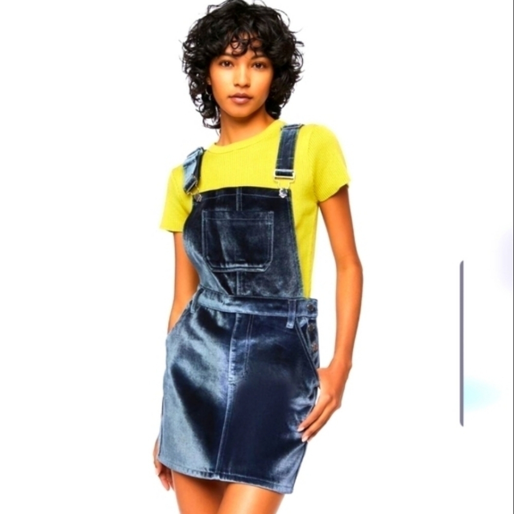 Forever 21 Blue Denim Mini Dress with Yellow Top